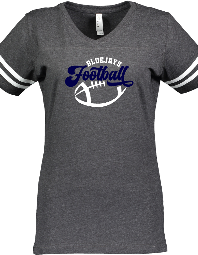 Shepherd Football Gear - 2023 -  Ladies Tee - LAT Apparel Ladies' V-Neck Football Tee - 4.5oz