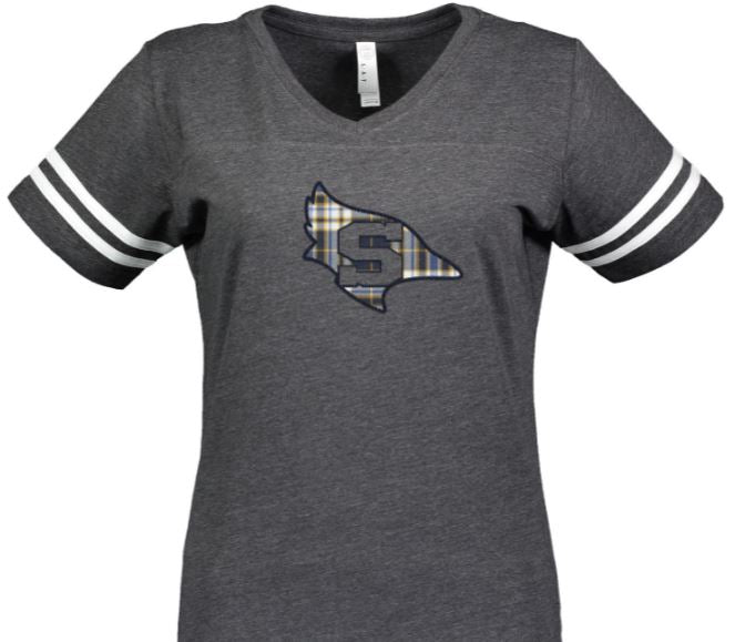 Shepherd Spirit Gear - 2019 - Ladies T-Shirt - LAT® Ladies' V-Neck Football Fine Jersey Tee