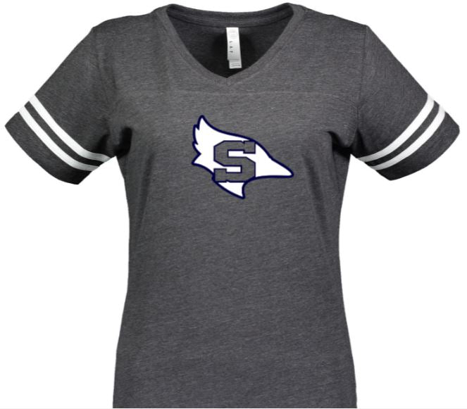 Shepherd Spirit Gear - 2019 - Ladies T-Shirt - LAT® Ladies' V-Neck Football Fine Jersey Tee