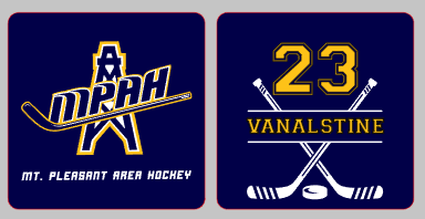 Mt. Pleasant Area Hockey - Bag Tag 3 x 3 Aluminum - 2-sided
