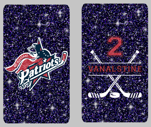 Patriots Hockey - Bag Tag 2 x 3.5 Aluminum - 2-sided