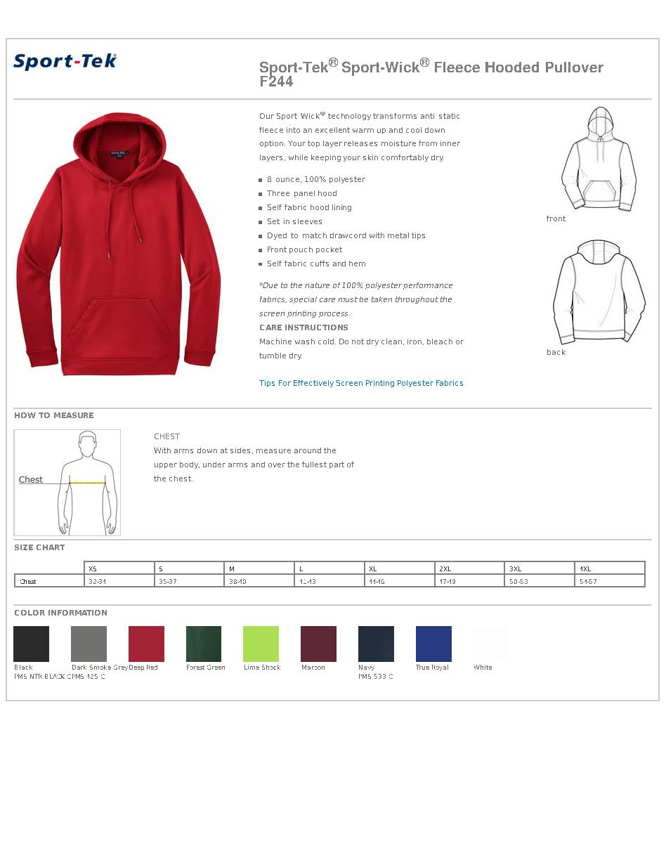 Mt. Pleasant Area Hockey - Adult Fleece Hoodie - Sport-Tek Sport-Wick Fleece Hoodie